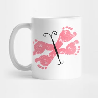 Baby footprints with butterfly Mug